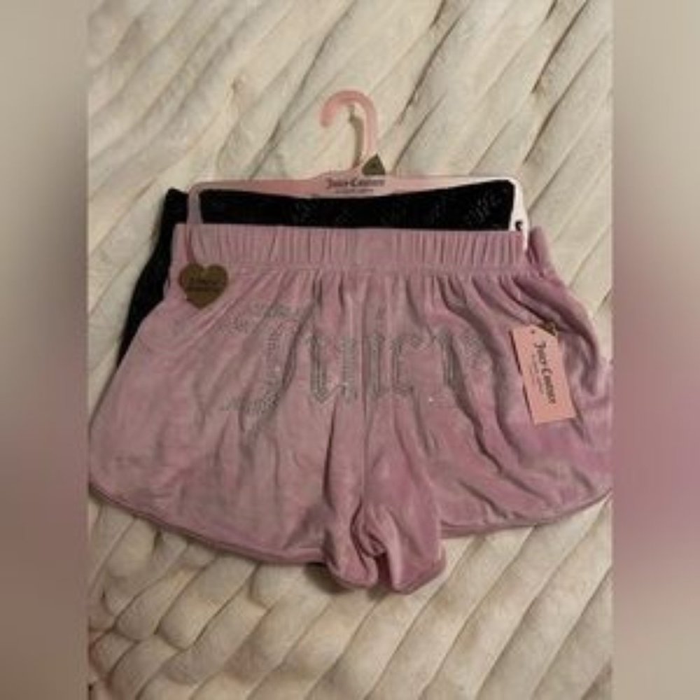 Juicy couture 2 pack velour rhinestone sleep shorts